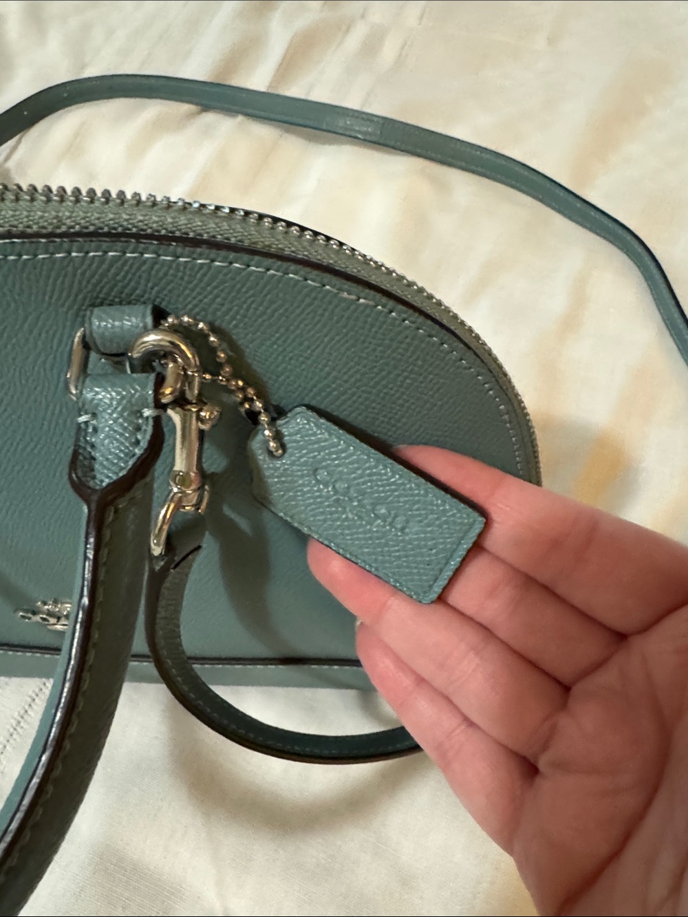Coach Teal Dome Satchel with Detachable Strap - Picture 3 of 6